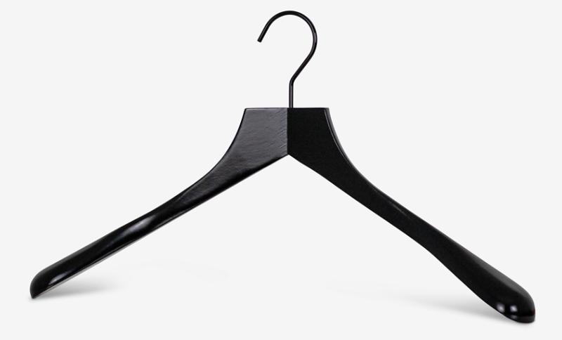 Vješalica za kapute s proširenim ramenima Profi 45/SV45 potpuno crna