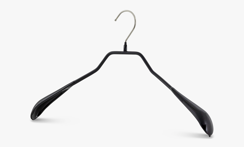 MAWA Bodyform L protuklizna crna metalna vješalica s proširenim ramenima za jakne
