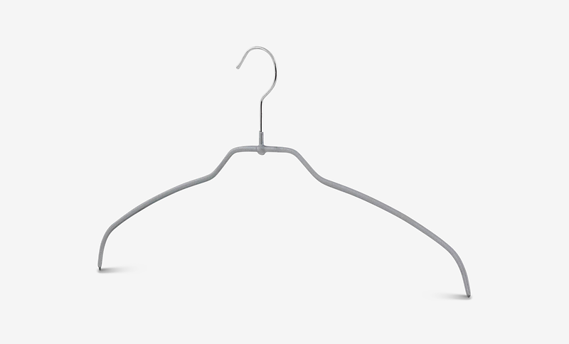 MAWA Silhouette Light lagana protuklizna srebrna metalna vješalica za košulje